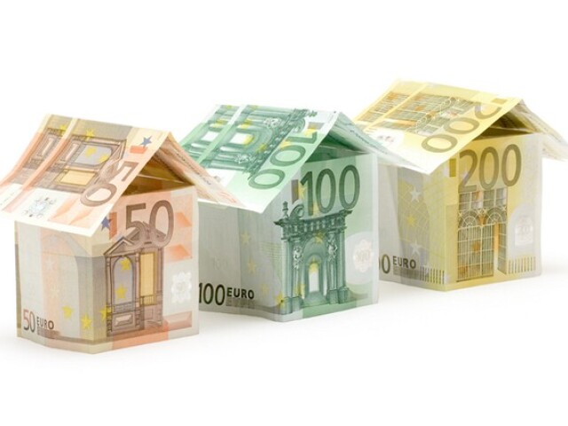 euro, domy, bankovky