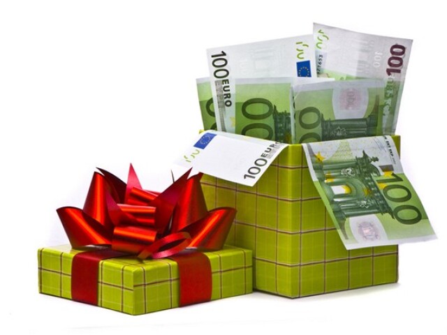 avizko, peniaze, darček, euro, krabica