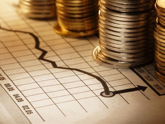 investovanie, graf, mince, akcie, trhy, euro