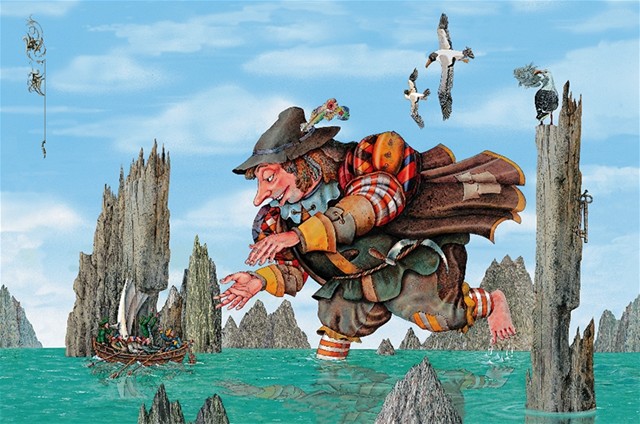Ilustrácia Viktor Šatunov, z knihy Gulliverove cesty, Slovart-Print