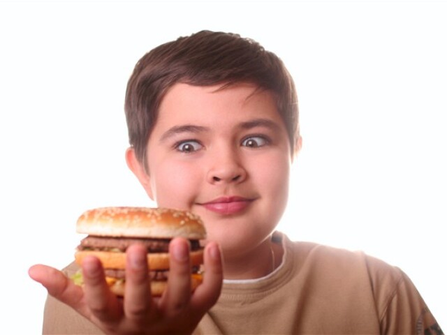 dieťa, tučnota, jedlo, hamburger, výživa