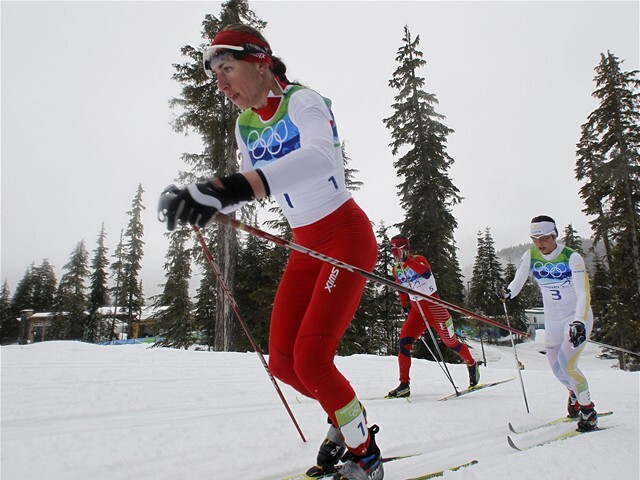 Justyna Kowalczyková, Marit Björgenová, Charlotte Kallová, beh na lyžiach