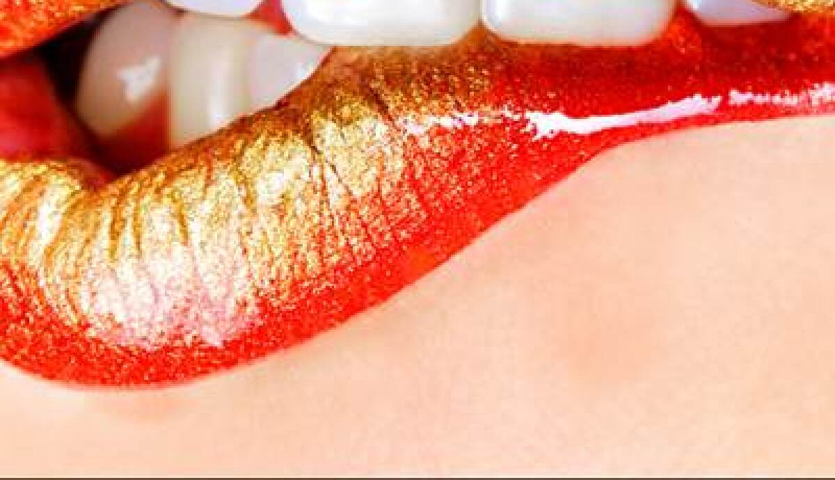 pery, žena, ústa, zuby, vzrušenie, rúž, metalický, sex