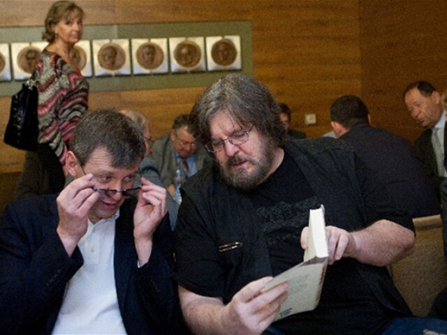 Boris Filan a jeho vydavateľ Juraj Heger zo Slovartu.