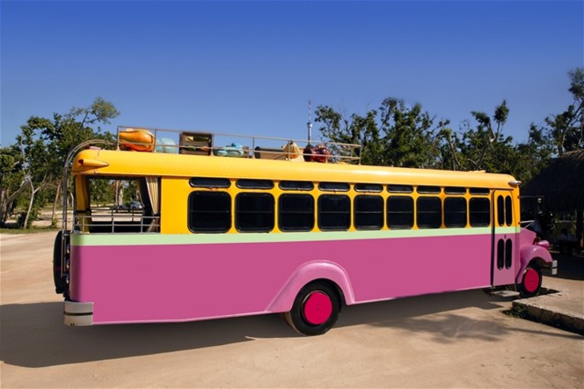 ružový autobus