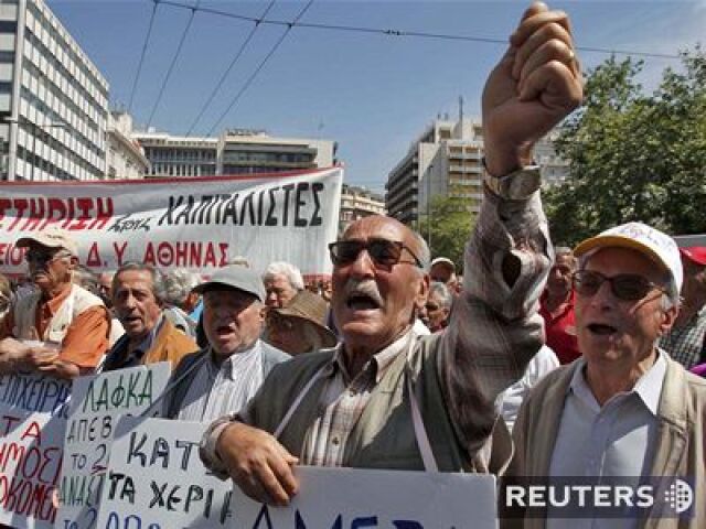 Protest gréckych dôchodcov