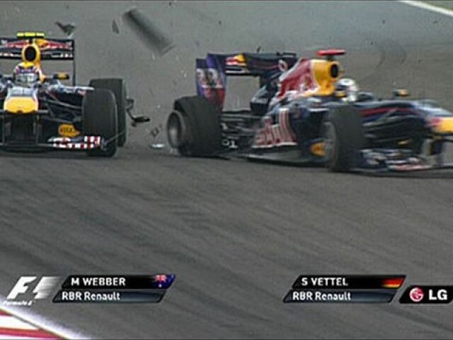 formula Turecko Webber Vettel kolízia
