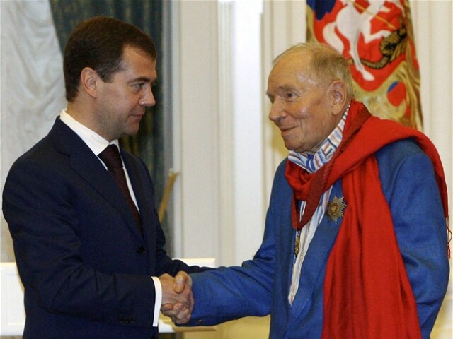 Andrej Voznesenskij s ruským prezidentom Dmitrijom Medvedevom.
