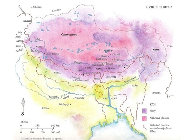 Mapa Tibetu.