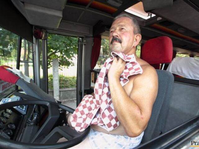 autobus, šofér, teplo, horúčava