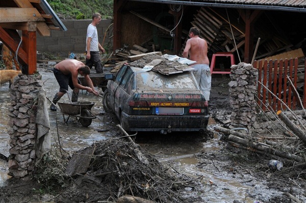 handlová, povodne, škody