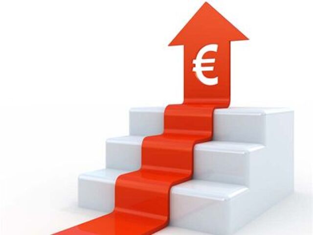 euro, graf, rast, peniaze