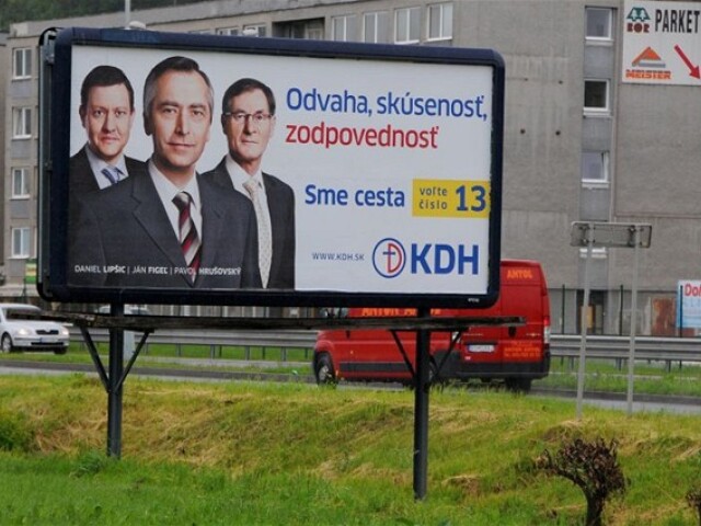 KDH, bilbord, Lipšic, Figeľ, Hrušovský