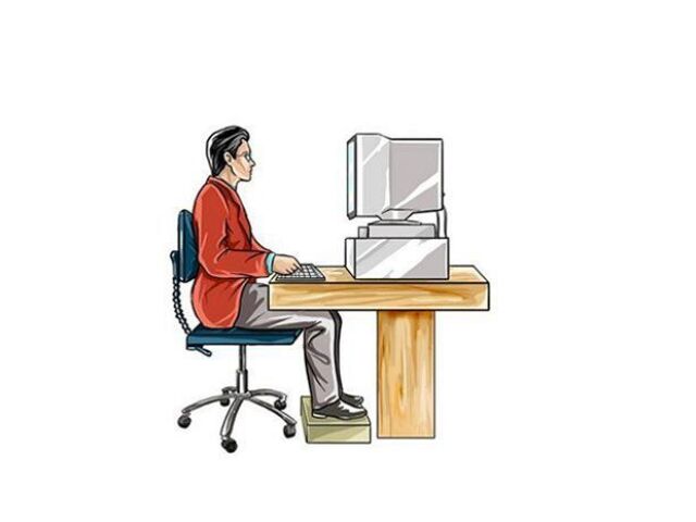 muž, počítač, správne sedenie, pracovisko, práca, ergonómia