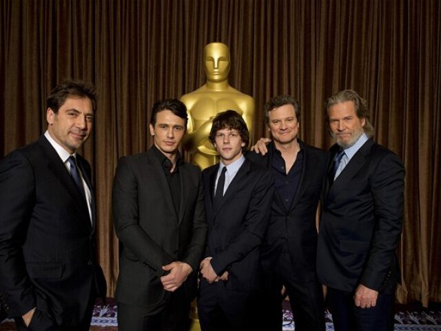 Zľava: Javier Bardem, James Franco, Jesse Eisenberg, Colin Firth a Jeff Bridges