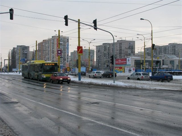 Košice, autobus, križovatka, ulica, autá