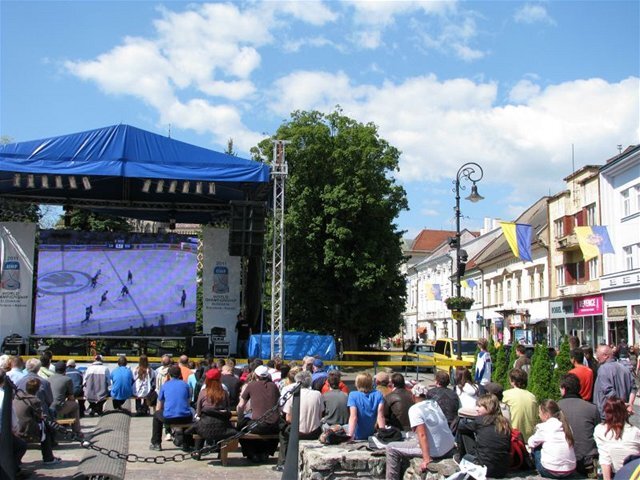 hokej, fanúšikovia, obrazovka