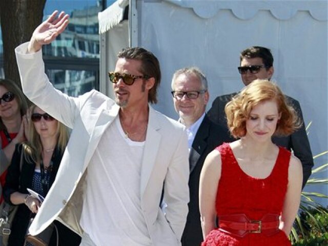 Jessica Chastain a Brad Pitt