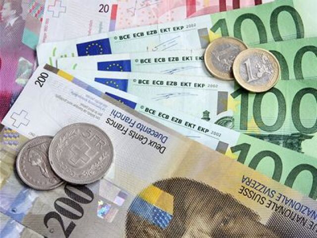 Švajčiarsky frank, euro