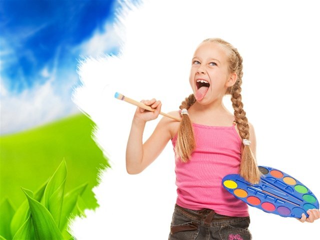 dieťa, žiak, škola, neposlušnosť, hyperaktivita, pozornosť, výchova. ADHD, farba, maľovanie, štetec, paleta