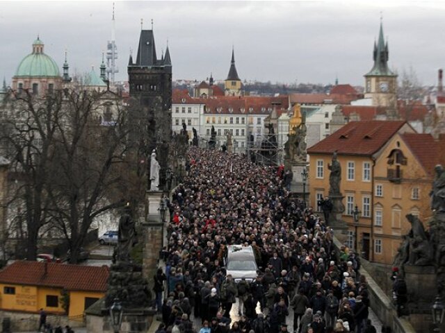 smútočný sprievod, Václav Havel, Praha