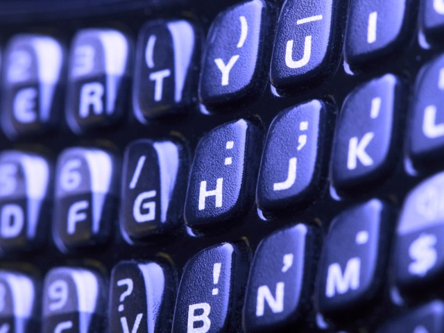 Blackberry, telefón, mobil, klávesnica, práca, manažér, IT