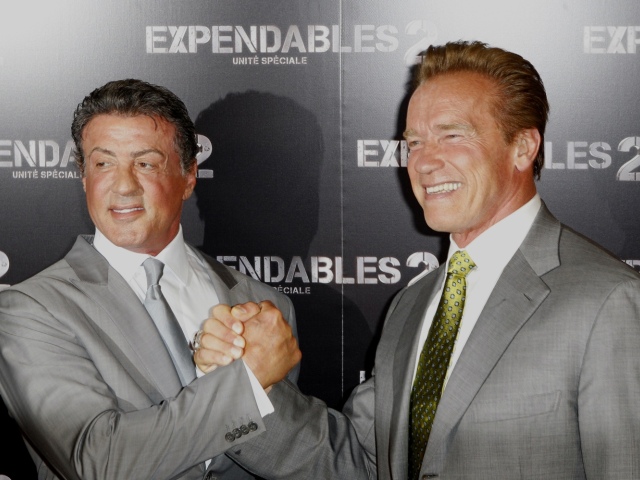 Arnold Schwarzenegger (vpravo) a Sylvester Stallone