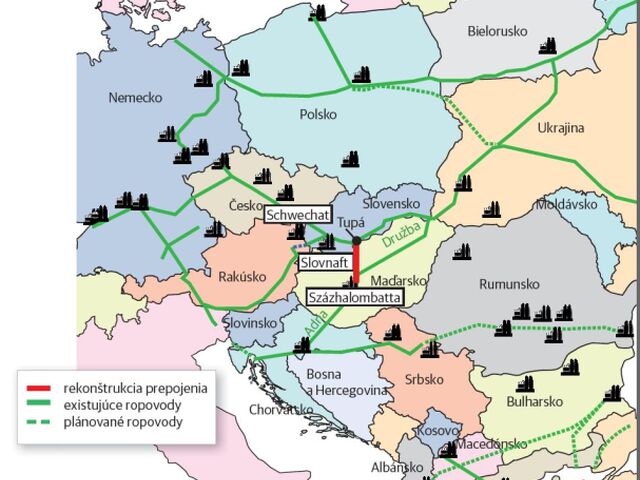 mapa, ropovody