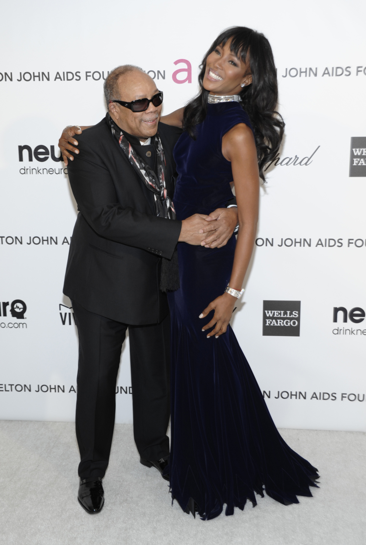 Modelka Naomi Campbell a hudobný producent Quincy Jones 