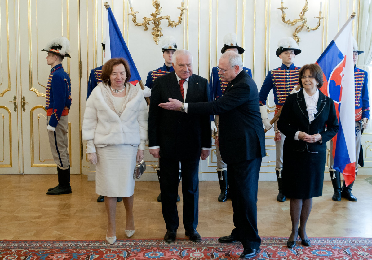 Václav Klaus, Ivan Gašparovič, manželky