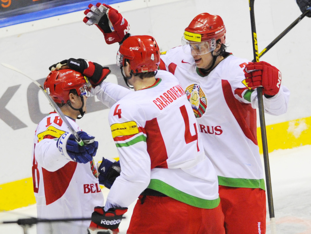 Bielorusko, hokej, radosť, Slovakia Cup