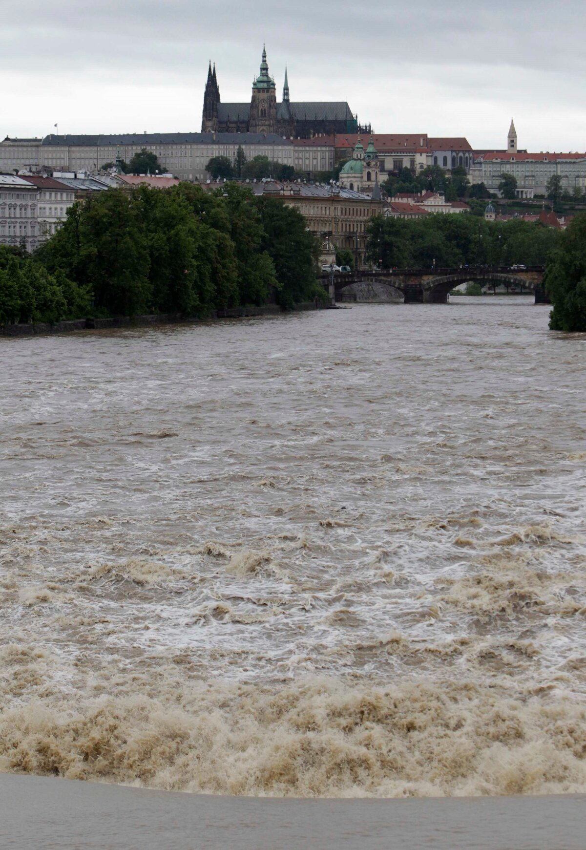 Vltava, povodne, Praha, Česko