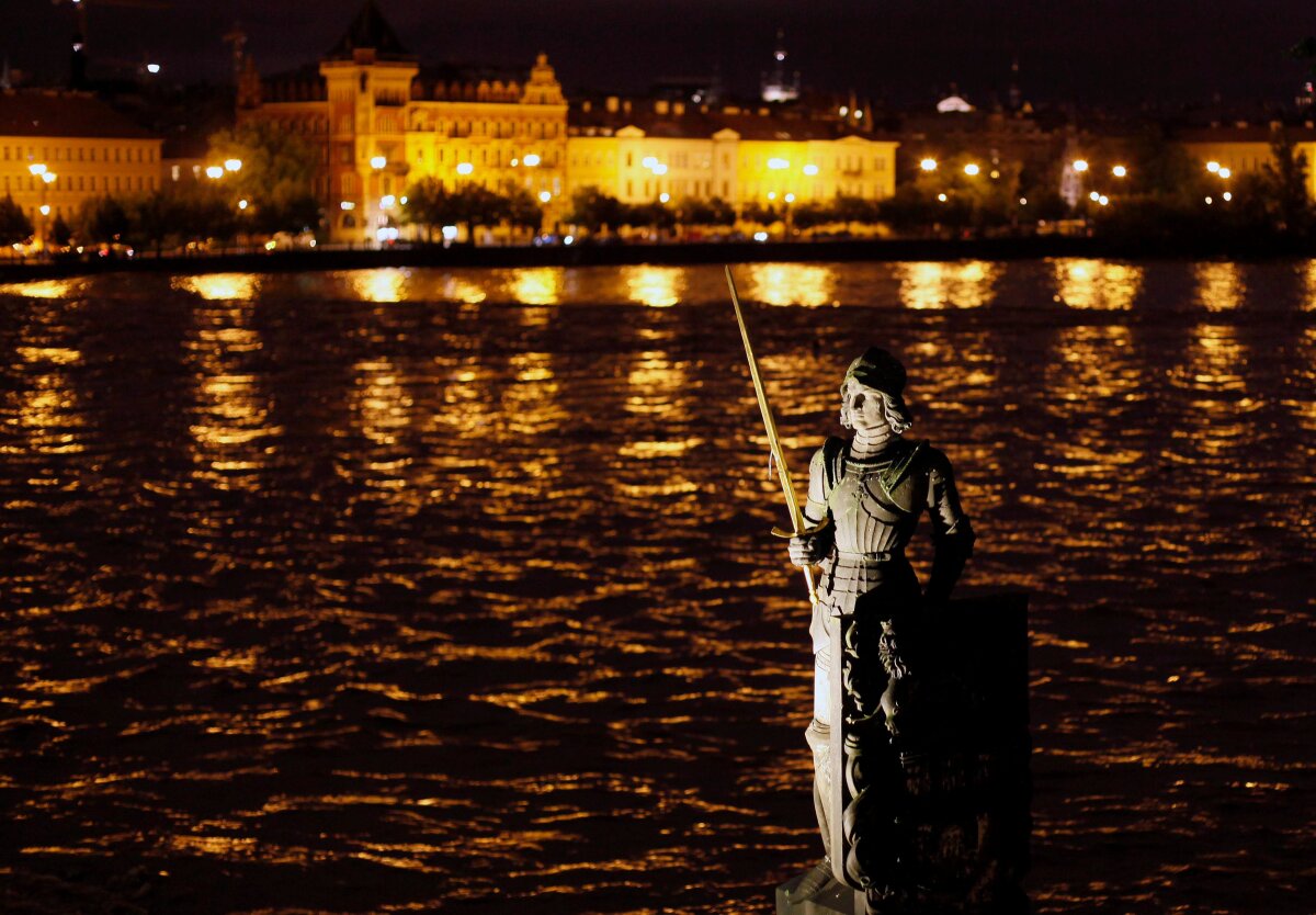 Vltava, povodne, Praha, Česko