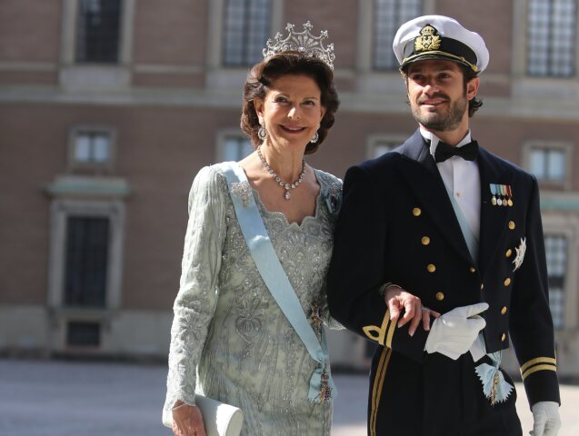 Švédska kráľovná Silvia a princ Carl Philip