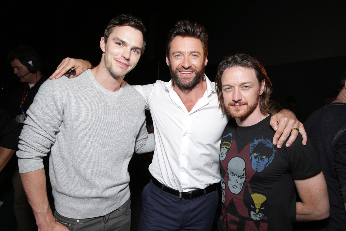 Nicholas Hoult, Hugh Jackman a James McAvoy