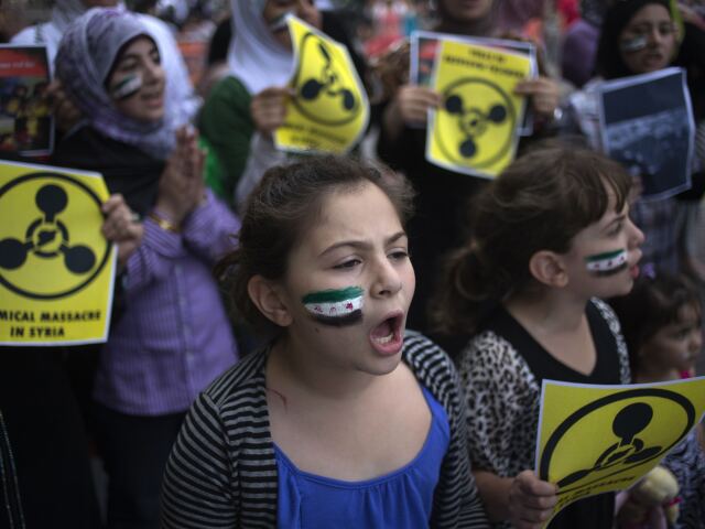 Sýria, New York, protest, chemické zbrane 