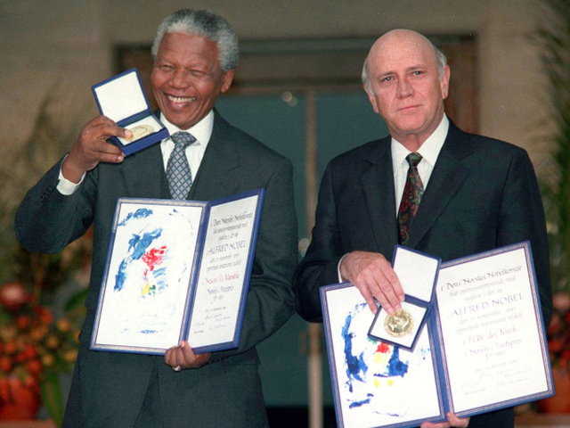 južná afrika, mandela, de klerk, nobelova cena