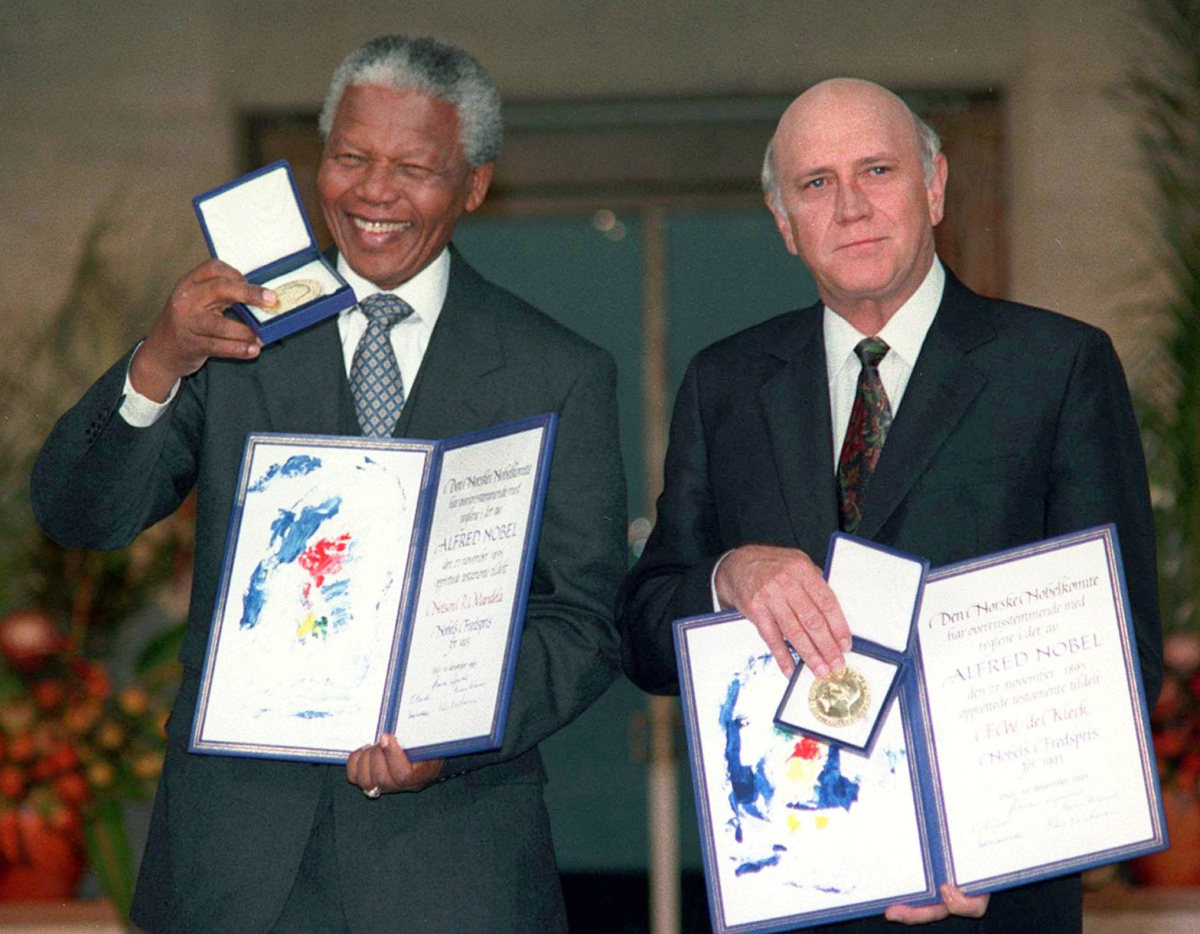 južná afrika, mandela, de klerk, nobelova cena