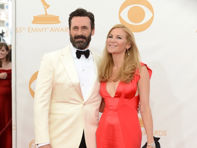 Herec Jon Hamm a jeho partnerka Jennifer Westfeldt.