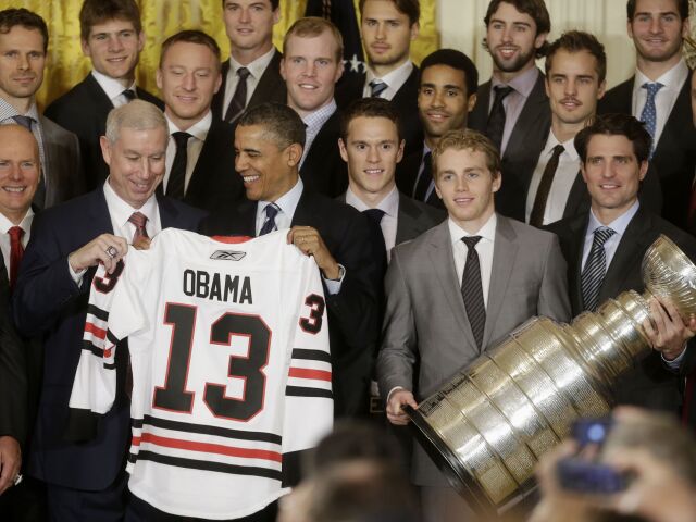 hokejisti, chicago, obama