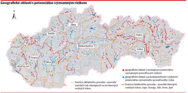 Geografické oblasti s potenciálne významným rizikom.