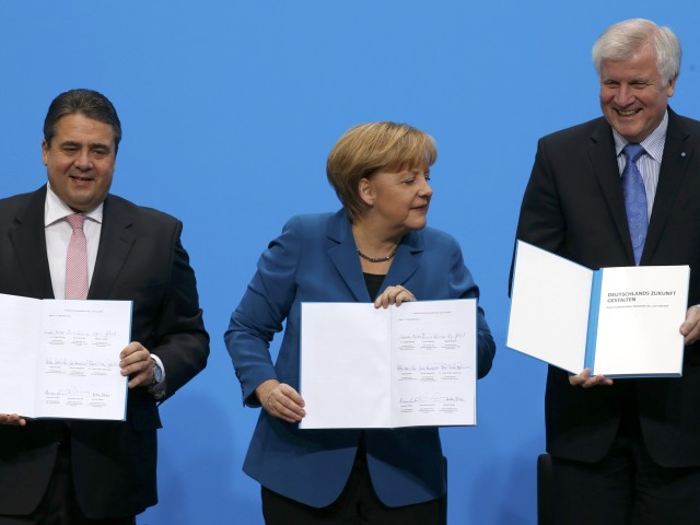 Merkelová, Seehofer, Gabriel, Nemecko