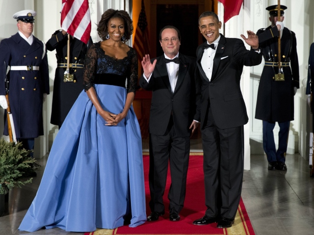 Francois Hollande, Michelle Obamová, Barrack Obama