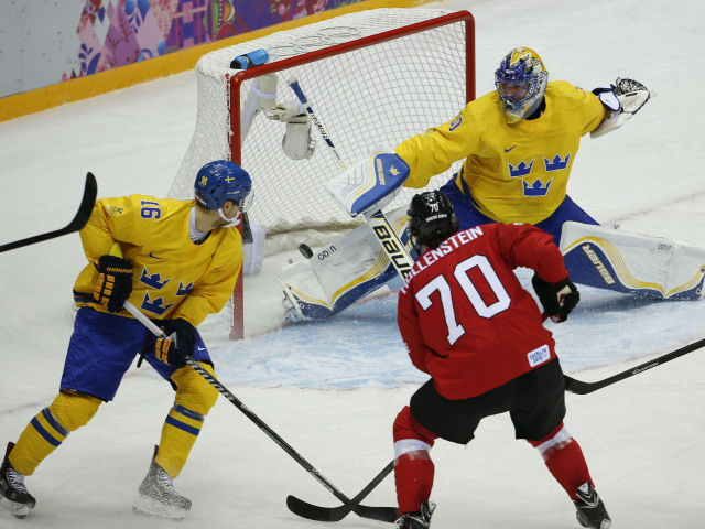 ZOH 2014, Soči, henrik, lundyvist, brankár, švédsko, švajčiarsko