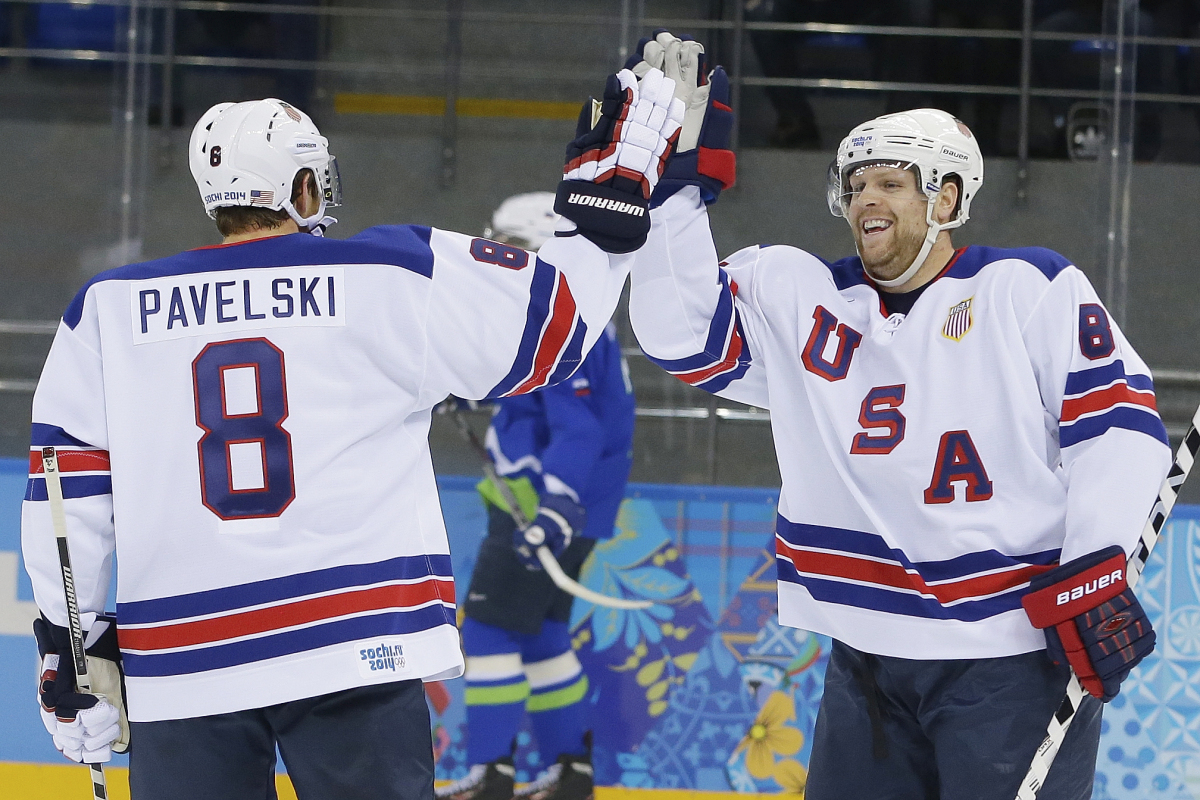 Phil Kessel, Joe Pavelski, USA, hokej