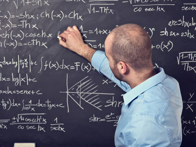matematika, učiteľ, pedagóg, vzorce, tabuľa, krieda