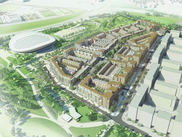 Londyn, olympiada, sportoviska, olympijska dedina, prestavba, architekt, vizualizacia