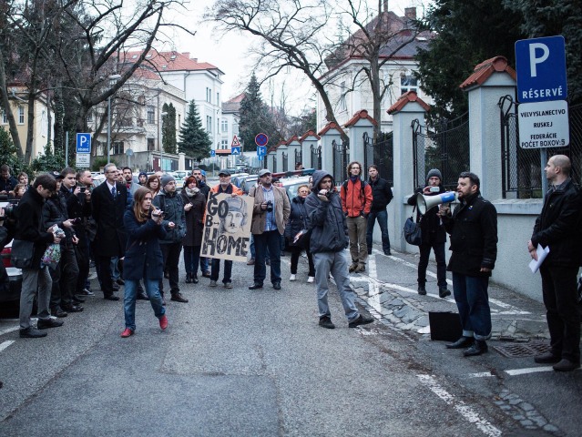 protest, Ukrajina, Rusko, Bratislava, veľvyslanectvo