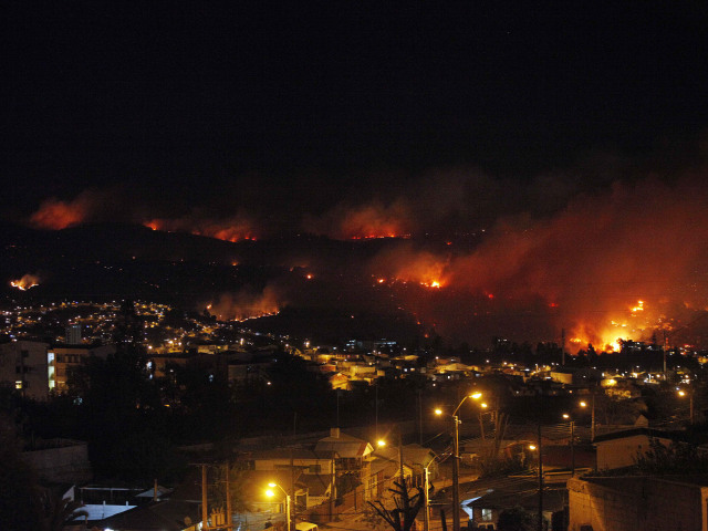 Čile, požiar