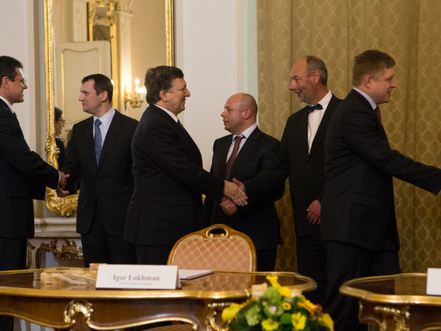 José Manuel Barroso, Robert Fico, Tomáš Malatinský, Igor Lokhman, Maroš Šefčovič, Jurij Prodan